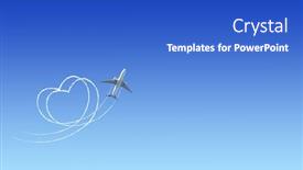  Presentation with banner blue - Colorful slide deck enhanced with hprozintal-banner-with-aircraft-draw backdrop and a cobalt blue colored foreground