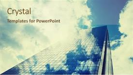  Presentation with skyscraper - Theme with skyscraper against blue sky background and a cream colored foreground