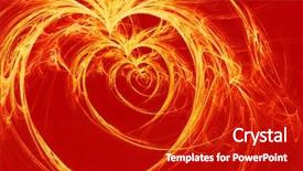  Presentation with blue red and yellow - Cool new PPT theme with yellow hearts on red background backdrop and a  colored foreground