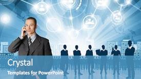  Presentation with employee - Slide deck consisting of hr concept business man choosing background and a  colored foreground