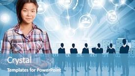  Presentation with employee - PPT layouts with hr concept business man choosing background and a  colored foreground