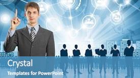  Presentation with employee - Audience pleasing PPT layouts consisting of hr concept business man choosing backdrop and a  colored foreground