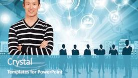  Presentation with concept - Slides with hr concept business man choosing background and a  colored foreground