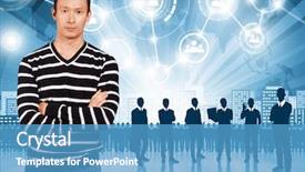  Presentation with human rights concept chained man - Cool new PPT theme with hr concept business man choosing backdrop and a  colored foreground