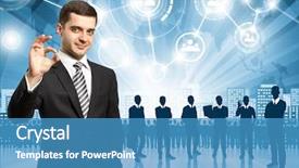  Presentation with employee - Cool new slide set with hr concept business man choosing backdrop and a  colored foreground