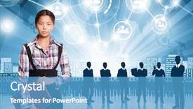  Presentation with concept - Presentation theme having hr concept business man choosing background and a  colored foreground