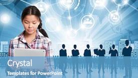  Presentation with concept - Cool new presentation theme with hr concept business man choosing backdrop and a  colored foreground