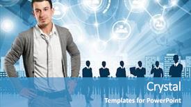  Presentation with employee - Audience pleasing slides consisting of hr concept business man choosing backdrop and a  colored foreground