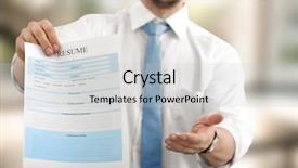  Presentation with resume - Beautiful slides featuring hr manager proposing fill backdrop and a light gray colored foreground