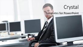  Presentation with modern - Slides consisting of hr managment - hr manager sitting background and a  colored foreground