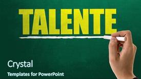  Presentation with talent - PPT theme consisting of hr practice - talent in german background and a forest green colored foreground