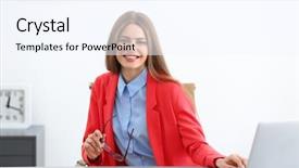  Presentation with manager support and job satisfaction of nurses - PPT theme enhanced with hr presentation - hr manager conducting job interview background and a sky blue colored foreground