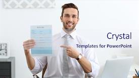  Presentation with job interview - PPT layouts with hr presentation - hr manager conducting job interview background and a sky blue colored foreground