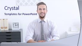  Presentation with job interview - Slide deck with hr presentation - hr manager conducting job interview background and a sky blue colored foreground