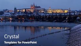  Presentation with czech republic - PPT layouts having hradcany-in-winter-time-prague background and a ocean colored foreground