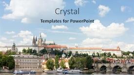  Presentation with milvian bridge - Amazing presentation theme having hradcany with charles bridge prague czech republic backdrop and a light blue colored foreground
