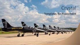  Presentation with jet - Presentation theme consisting of hradec-kralove-czech-republic-september background and a light blue colored foreground