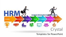  Presentation with human resource management - Audience pleasing slides consisting of hrm-human-resource-management-concept backdrop and a white colored foreground