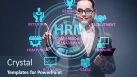  Presentation with human resource management - Amazing theme having hrm-human-resource-management-concept backdrop and a ocean colored foreground