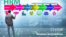  Presentation with human resource management - PPT layouts having hrm-human-resource-management-concept background and a teal colored foreground