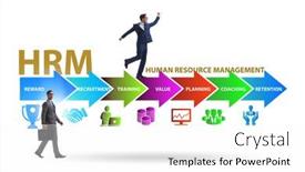  Presentation with human resource management - Slide set with hrm-human-resource-management-concept background and a white colored foreground