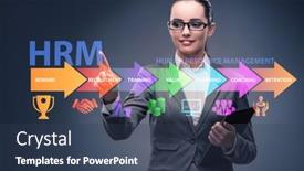  Presentation with human resource management - Slide deck with hrm-human-resource-management-concept background and a ocean colored foreground