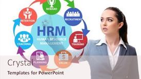  Presentation with human resource management - Colorful theme enhanced with hrm-human-resource-management-concept backdrop and a lemonade colored foreground