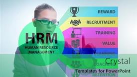  Presentation with human resource management - Beautiful theme featuring hrm-human-resource-management-concept backdrop and a ocean colored foreground