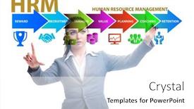  Presentation with human resource management - Amazing presentation design having hrm-human-resource-management-concept backdrop and a white colored foreground