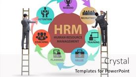 Presentation with human resource management - Audience pleasing slide deck consisting of hrm-human-resource-management-concept backdrop and a white colored foreground