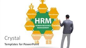 Presentation with human resource management - Slide deck enhanced with hrm-human-resource-management-concept background and a white colored foreground