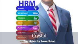  Presentation with human resource management - Beautiful PPT theme featuring hrm-human-resource-management-concept backdrop and a ocean colored foreground