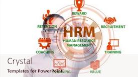  Presentation with human resource management - PPT theme consisting of hrm-human-resource-management-concept background and a lemonade colored foreground