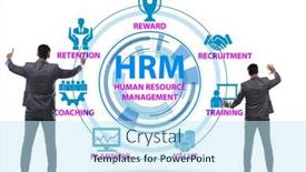  Presentation with human resource - Slide set with hrm-human-resource-management-concept background and a sky blue colored foreground