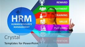  Presentation with human resource - Audience pleasing slides consisting of hrm-human-resource-management-concept backdrop and a light blue colored foreground