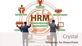  Presentation with human resource management - Amazing slide set having hrm-human-resource-management-concept backdrop and a sky blue colored foreground