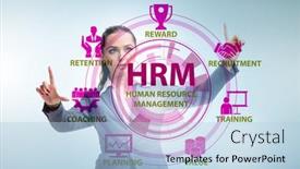  Presentation with human resource - PPT theme enhanced with hrm-human-resource-management-concept background and a light blue colored foreground
