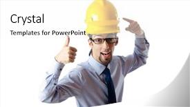  Presentation with hse - Amazing PPT layouts having hse - construction safety concept with builder backdrop and a white colored foreground