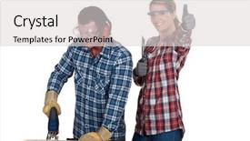  Presentation with work safety - Cool new theme with toy poodle playing with its backdrop and a  colored foreground.