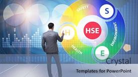  Presentation with health environment - Colorful presentation design enhanced with hse-concept-for-health-safety backdrop and a teal colored foreground