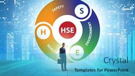  Presentation with hse - Cool new PPT theme with hse-concept-for-health-safety backdrop and a teal colored foreground
