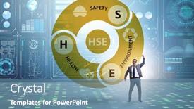  Presentation with environment health safety - Beautiful PPT layouts featuring hse-concept-for-health-safety backdrop and a teal colored foreground