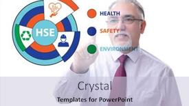  Presentation with hse - Colorful presentation theme enhanced with hse-concept-with-businessman-pressing backdrop and a lemonade colored foreground