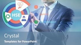  Presentation with hse - Audience pleasing PPT theme consisting of hse-concept-with-businessman-pressing backdrop and a teal colored foreground
