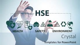  Presentation with hse - Presentation with hse-concept-with-businessman-pressing background and a light blue colored foreground
