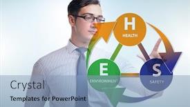  Presentation with hse - Beautiful presentation featuring hse-concept-with-businessman-pressing backdrop and a light blue colored foreground