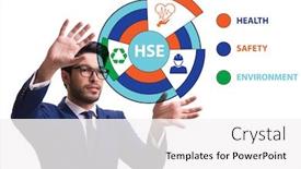  Presentation with hse - Colorful presentation enhanced with hse-concept-with-businessman-pressing backdrop and a white colored foreground