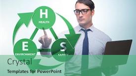  Presentation with hse - Presentation featuring hse-concept-with-businessman-pressing background and a seafoam green colored foreground