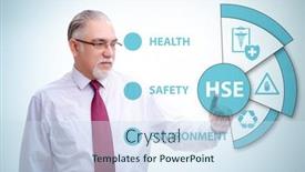  Presentation with hse - Presentation theme enhanced with hse-concept-with-businessman-pressing background and a sky blue colored foreground