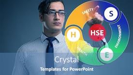  Presentation with hse - Presentation theme consisting of hse-concept-with-businessman-pressing background and a teal colored foreground